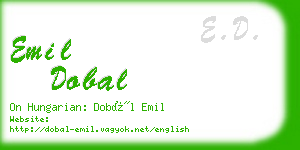 emil dobal business card